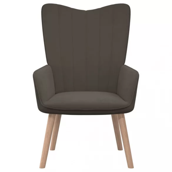 sötétszürke bársony pihenőfotel