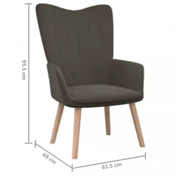 sötétszürke bársony pihenőfotel