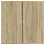 2 db sonoma tölgy színű szerelt fa tálalóasztal 79 x 38 x 80 cm