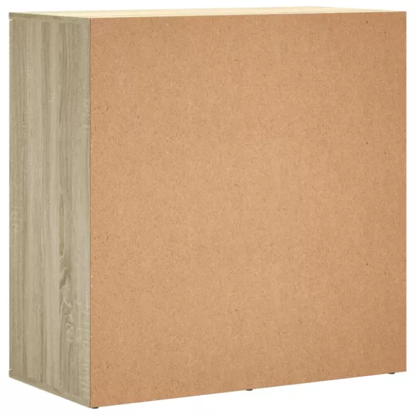 2 db sonoma tölgy színű szerelt fa tálalóasztal 79 x 38 x 80 cm
