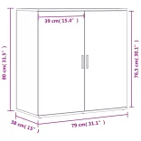2 db sonoma tölgy színű szerelt fa tálalóasztal 79 x 38 x 80 cm