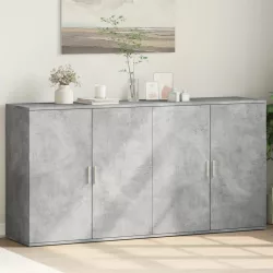   2 db betonszürke szerelt fa tálalószekrény 79 x 38 x 80 cm
