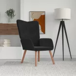 fekete bársony pihenőfotel