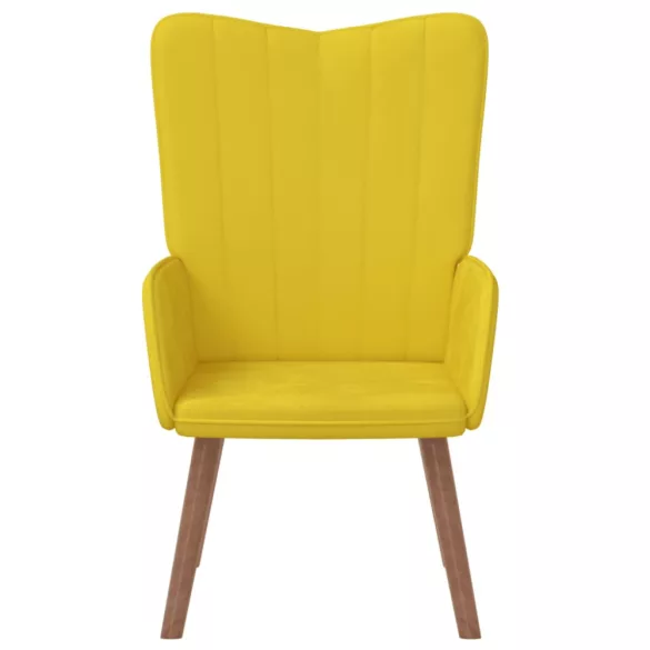 mustársárga bársony pihenőfotel