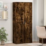 füstös tölgy színű szerelt fa magasszekrény 80 x 35 x 180 cm