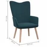 kék bársony pihenőfotel