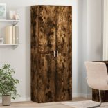 füstös tölgy színű szerelt fa magasszekrény 70 x 35 x 180