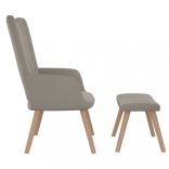 világosszürke bársony pihenőszék lábtartóval