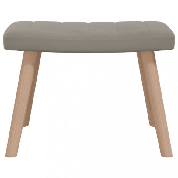 világosszürke bársony pihenőszék lábtartóval