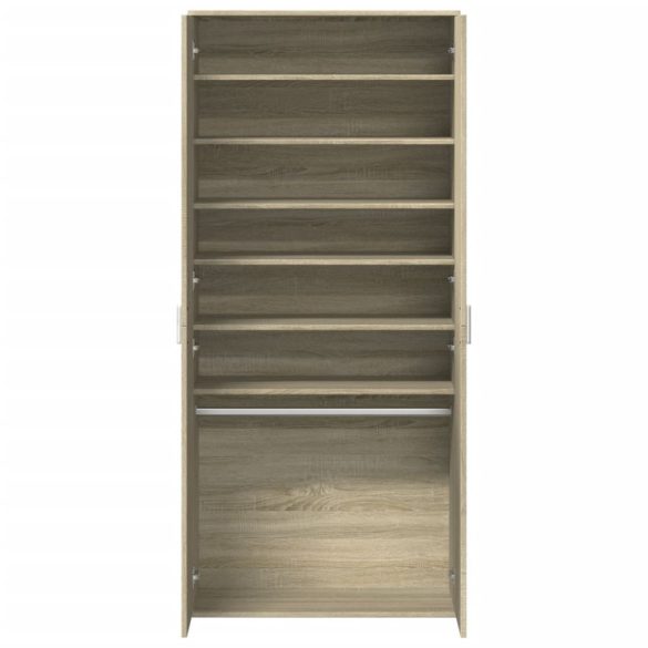 sonoma tölgy színű szerelt fa cipősszekrény 80 x 39 x 178 cm