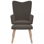 sötétszürke bársony pihenőfotel lábtartóval