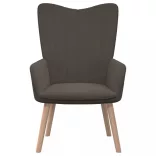 sötétszürke bársony pihenőfotel lábtartóval