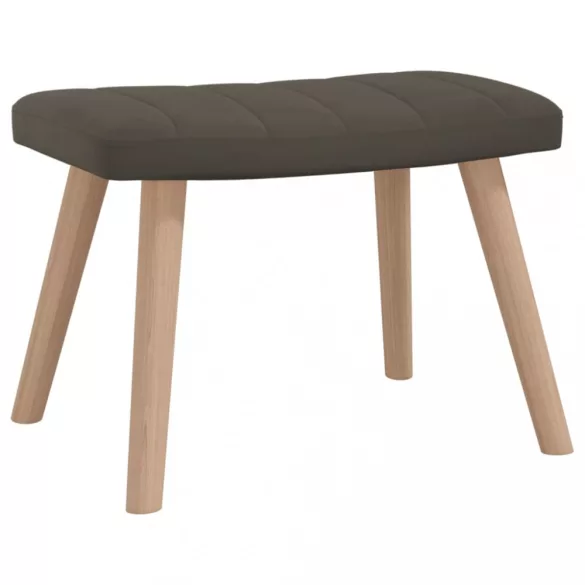 sötétszürke bársony pihenőfotel lábtartóval