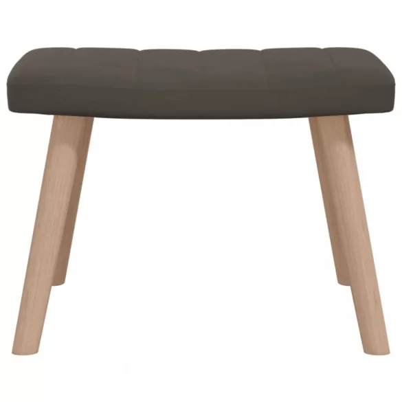 sötétszürke bársony pihenőfotel lábtartóval