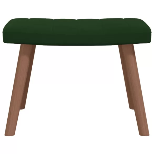 sötétzöld bársony pihenőszék lábtartóval