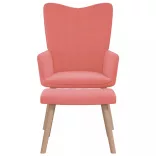 rózsaszín bársony pihenőszék lábtartóval