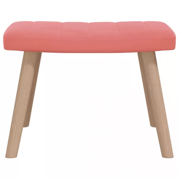 rózsaszín bársony pihenőszék lábtartóval