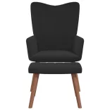 fekete bársony pihenőfotel lábtartóval