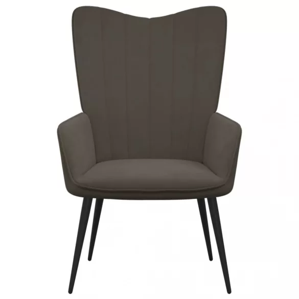 sötétszürke bársony pihenőfotel