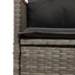 7 részes szürke polyrattan kerti étkezőgarnitúra párnával