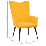 mustársárga bársony pihenőszék