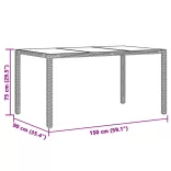 7 részes fekete polyrattan kerti étkezőgarnitúra párnával