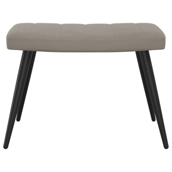 világosszürke bársony pihenőszék lábtartóval