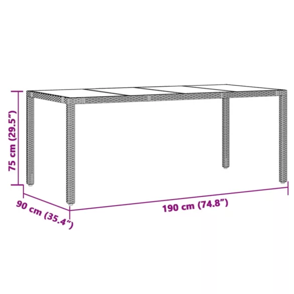 7 részes szürke polyrattan kerti bisztrógarnitúra párnákkal