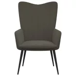 sötétszürke bársony pihenőfotel lábtartóval