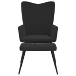 fekete bársony pihenőfotel lábtartóval