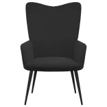 fekete bársony pihenőfotel lábtartóval