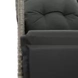 7 részes szürke polyrattan kerti bisztrógarnitúra párnákkal