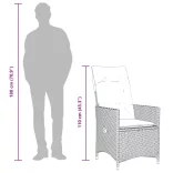 11 részes barna polyrattan kerti bisztrógarnitúra párnákkal