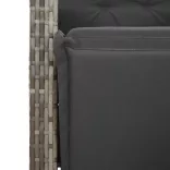 11 részes szürke polyrattan kerti bisztrógarnitúra párnákkal