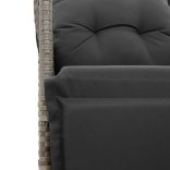 9 részes szürke polyrattan kerti bisztrógarnitúra párnákkal