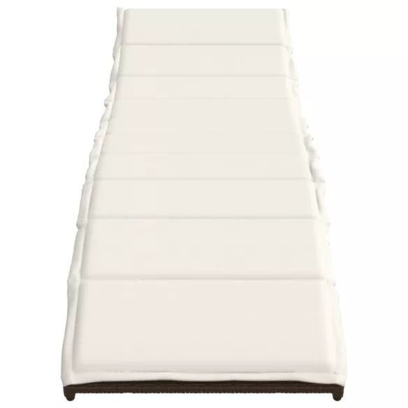 2 db barna polyrattan napozóágy párnával