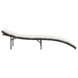2 db barna polyrattan napozóágy párnával