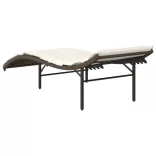 2 db barna polyrattan napozóágy párnával