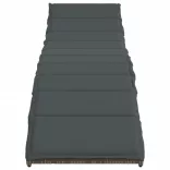 2 db szürke polyrattan napozóágy párnával