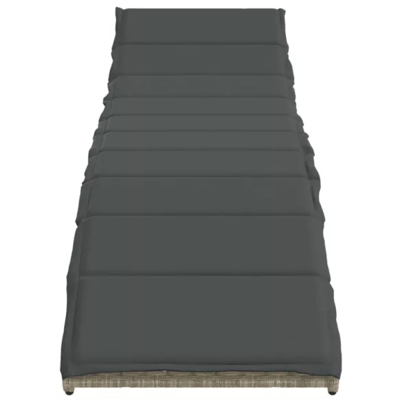 2 db világosszürke polyrattan napozóágy párnával