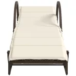 2 db barna polyrattan napozóágy párnával