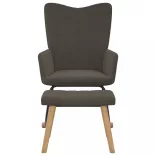 sötétszürke bársony hintaszék lábtartóval