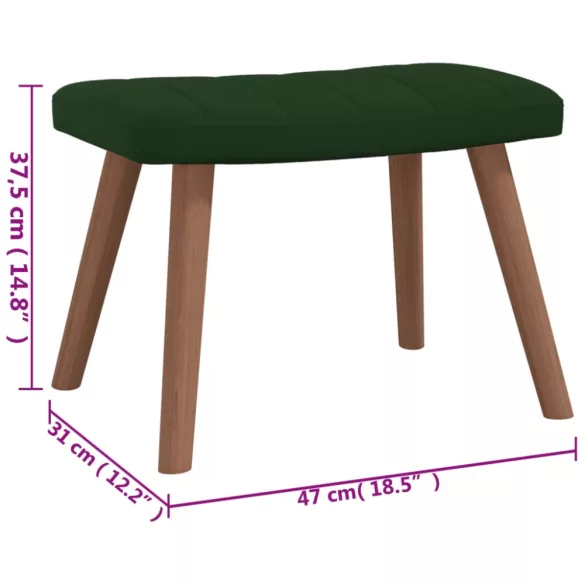 zöld bársony hintaszék lábtartóval