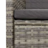 7 részes szürke polyrattan kerti étkezőgarnitúra párnával