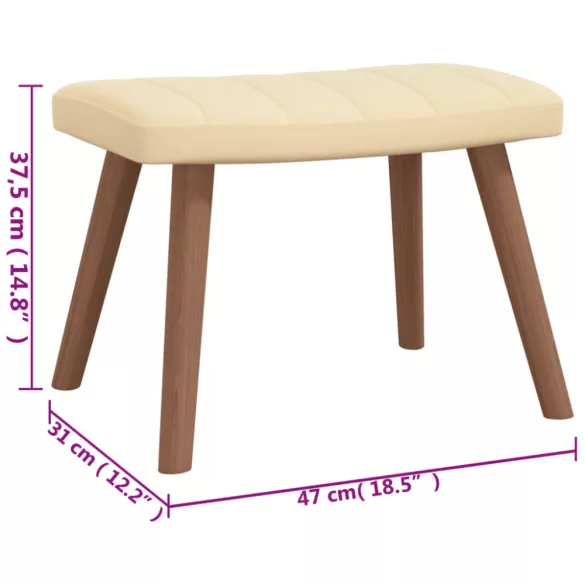 krémfehér bársony hintaszék lábtartóval