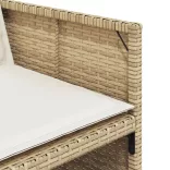 7 részes bézs polyrattan kerti étkezőgarnitúra párnákkal