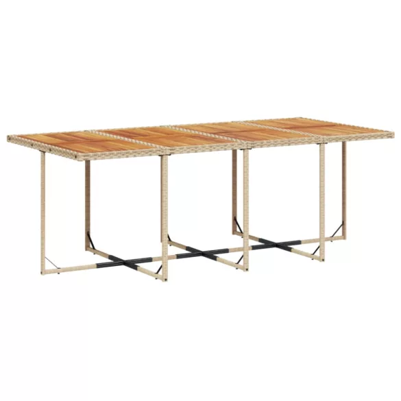 9 részes bézs polyrattan kerti étkezőgarnitúra párnákkal