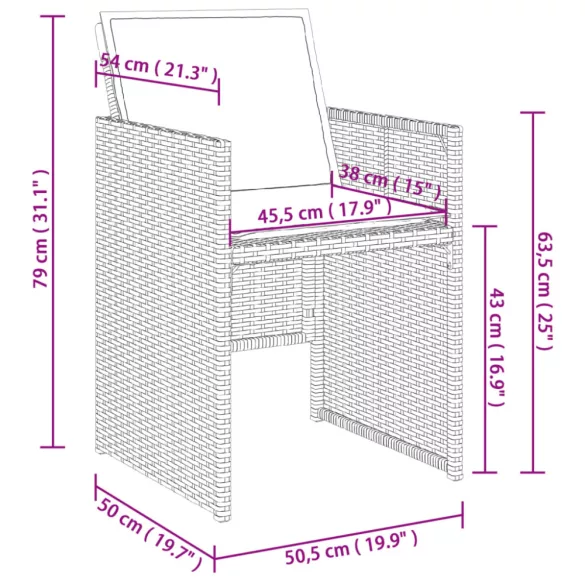 11 részes szürke polyrattan kerti ülőgarnitúra párnákkal