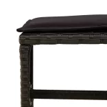 9 részes fekete polyrattan kerti étkezőgarnitúra párnákkal