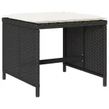 13 részes fekete polyrattan kerti ülőgarnitúra párnákkal